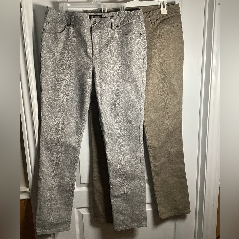 Bundle of 2 Nicole Miller Originals snake print pants